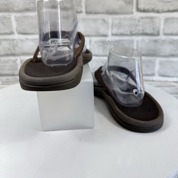 OluKai Women's Size 9 Ohana Sandal Thong Flip Flop Beach Slide Brown Leather - Picture 5 of 10